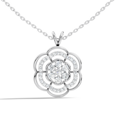 Vintage Round Cut Diamond Pendant Natural & Lab-Grown Diamonds in 18K Gold - HIGHCARAT DIAMONDS