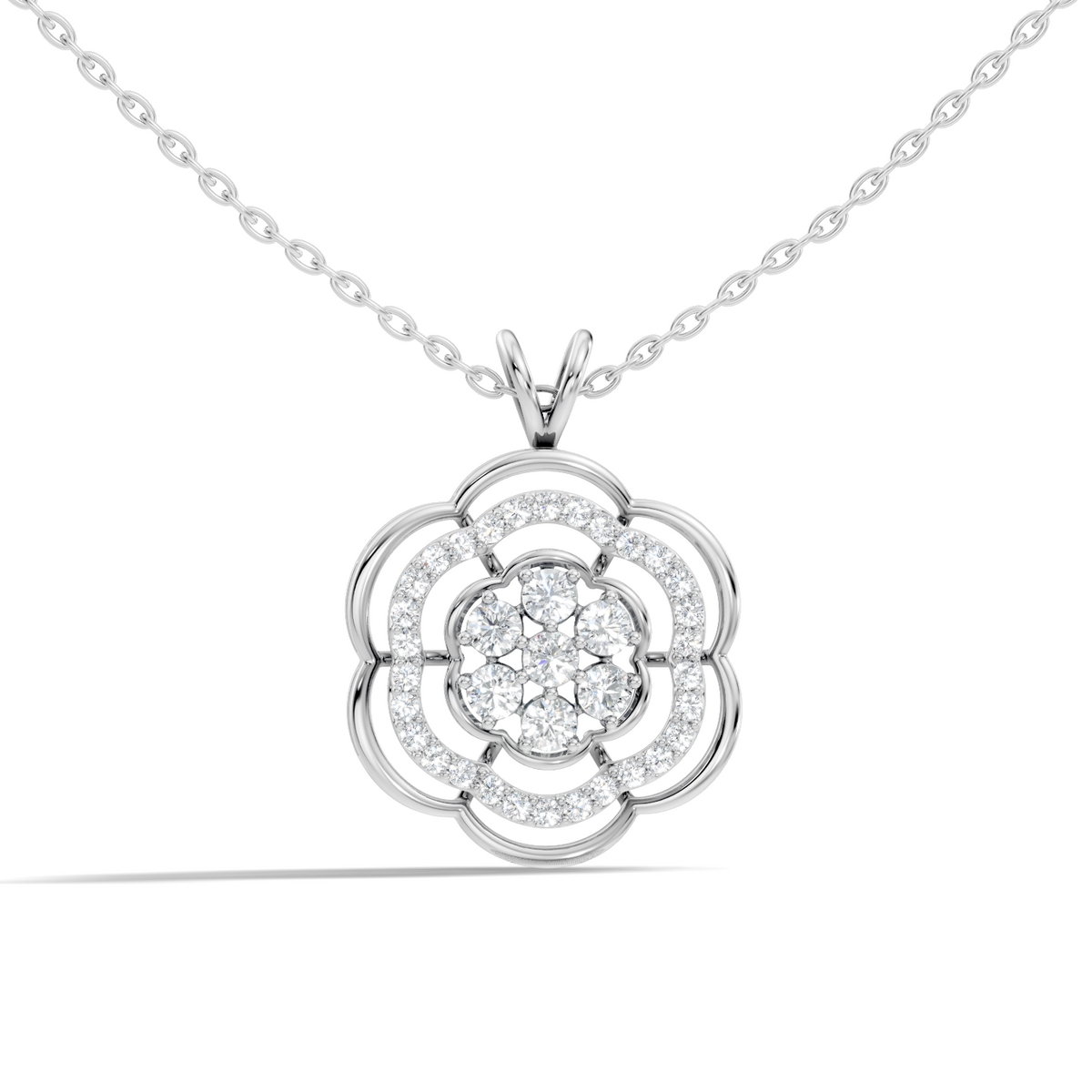 Vintage Round Cut Diamond Pendant Natural & Lab-Grown Diamonds in 18K Gold - HIGHCARAT DIAMONDS