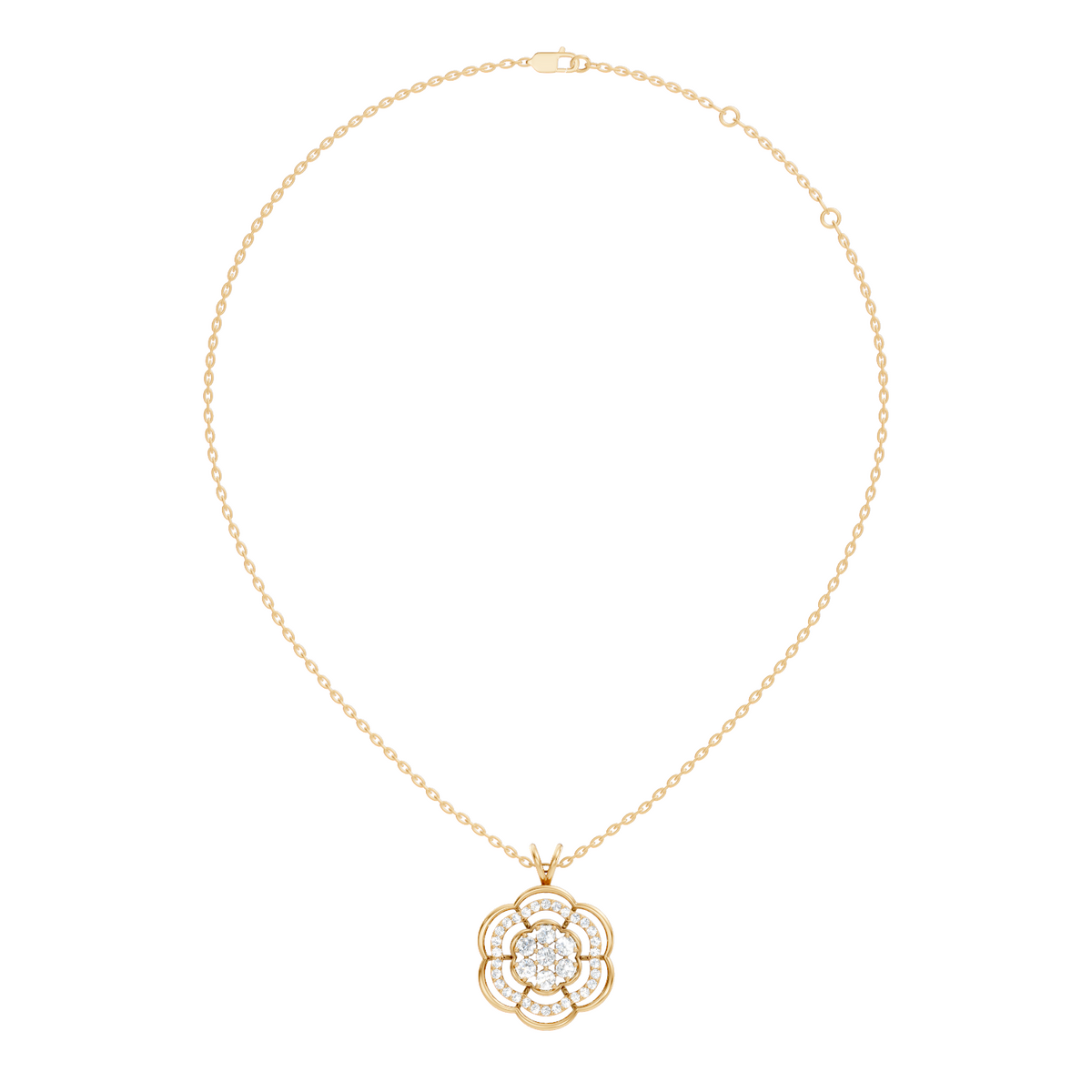 Vintage Round Cut Diamond Pendant Natural & Lab-Grown Diamonds in 18K Gold - HIGHCARAT DIAMONDS