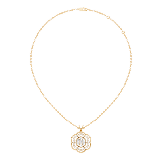 Vintage Round Cut Diamond Pendant Natural & Lab-Grown Diamonds in 18K Gold - HIGHCARAT DIAMONDS