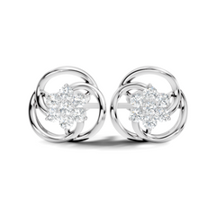 Round Shape Lab Gown & Natural Diamond Affordable Stunning Sparkling Diamond Earrings For Anniversary Gift - HIGHCARAT DIAMONDS