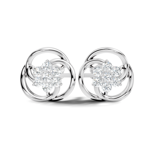 Round Shape Lab Gown & Natural Diamond Affordable Stunning Sparkling Diamond Earrings For Anniversary Gift - HIGHCARAT DIAMONDS
