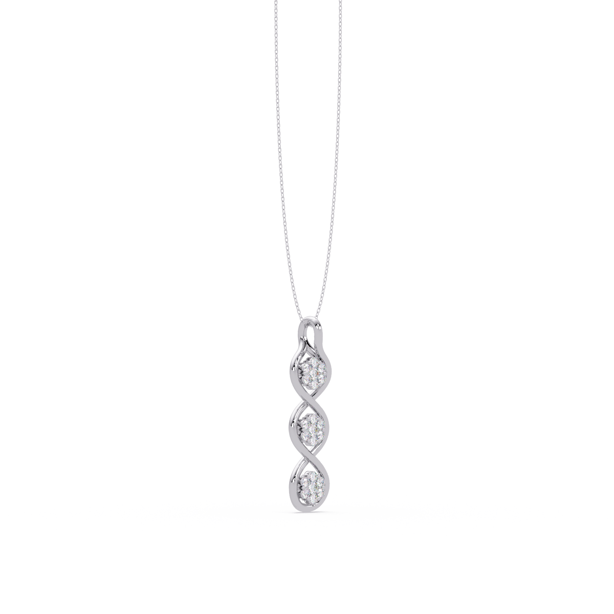 Round Cut Lab Grown Diamond Floral Prong Set Rose Gold Pendant - HIGHCARAT DIAMONDS