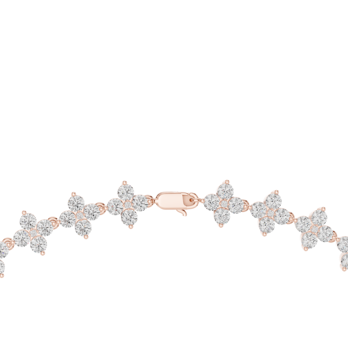 19.80 Ct 18K Solid Rose Gold Round Shape Natural & Lab Grown Tennis Diamond  Necklace Gift For Her - HIGHCARAT DIAMONDS