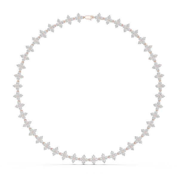 Round Cut Lab Grown Diamond Floral Tennis Necklace - HIGHCARAT DIAMONDS