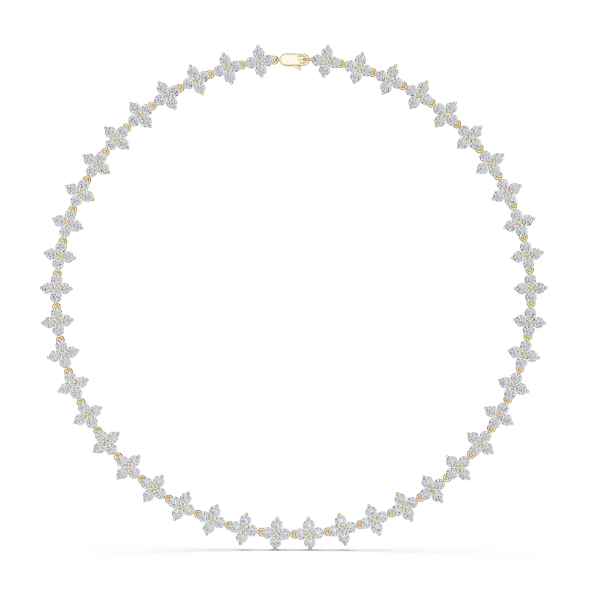 Round Cut Lab Grown Diamond Floral Tennis Necklace - HIGHCARAT DIAMONDS