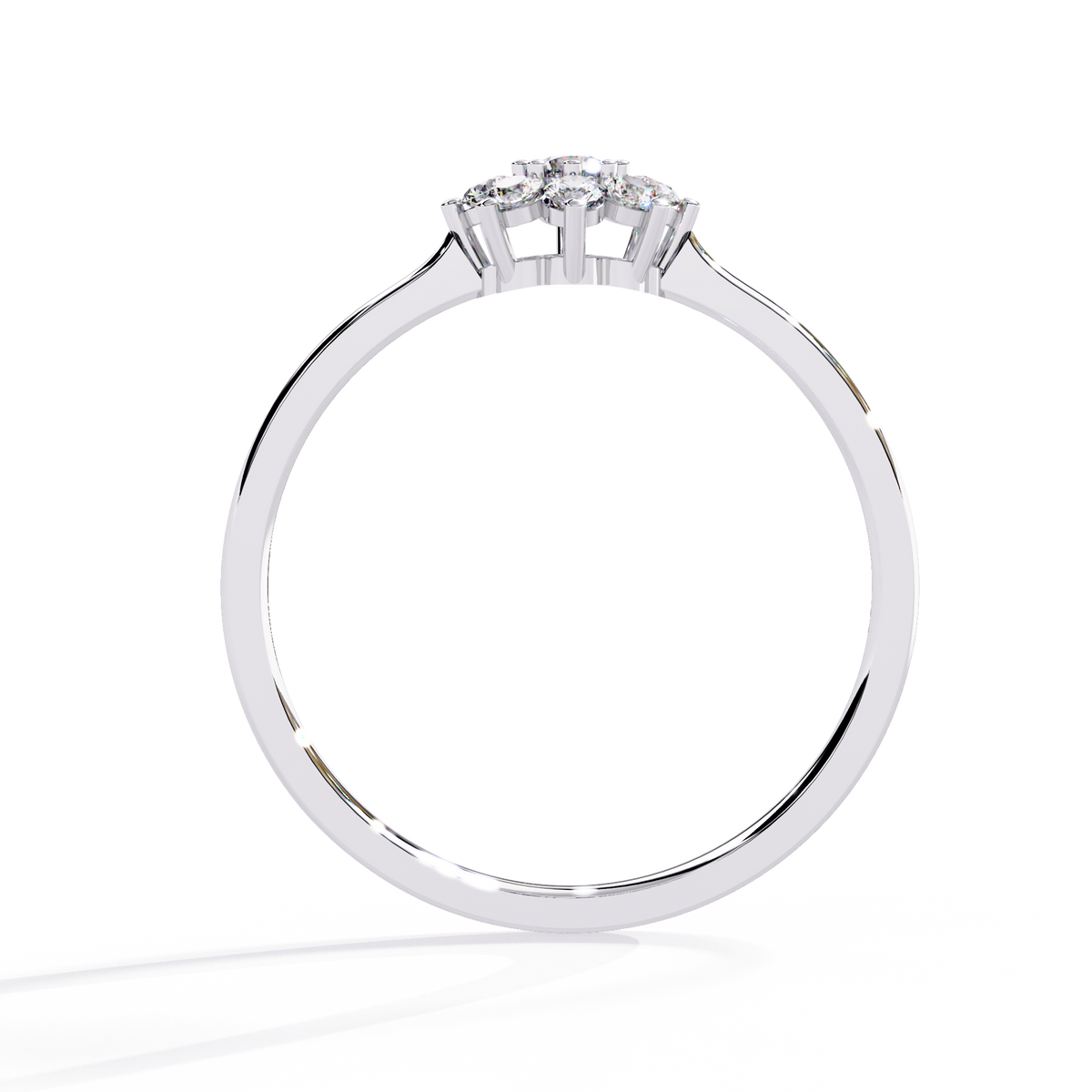 Round Cut Lab Grown Diamond Flower Shape  Halo Style Cluster Prong Set Daily Wear Ring - HIGHCARAT DIAMONDS