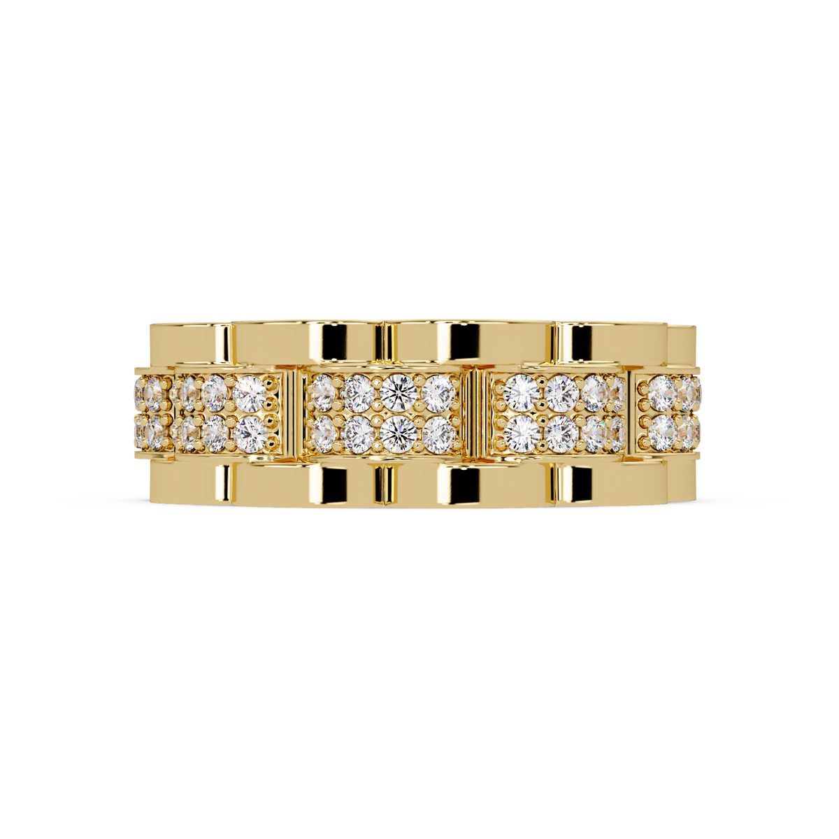 Round Cut Lab Grown Diamond Full Eternity Men's Rose Gold Wedding Band - HIGHCARAT DIAMONDS