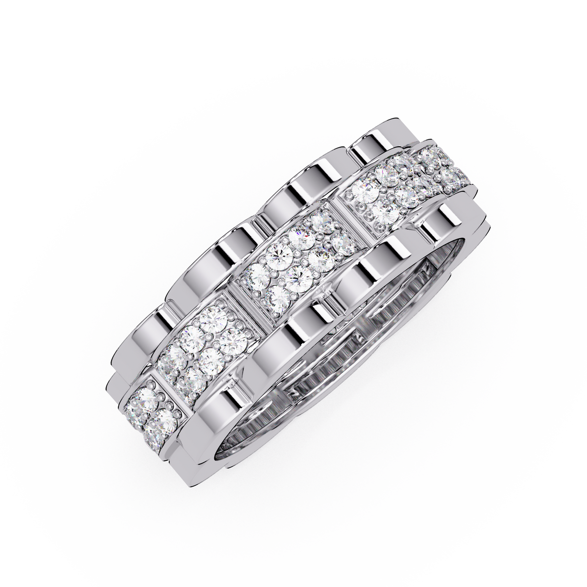 Round Cut Lab Grown Diamond Full Eternity Men's Rose Gold Wedding Band - HIGHCARAT DIAMONDS