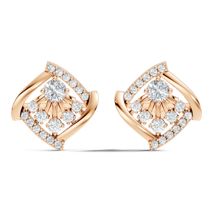 Classic Round Cut Diamond Stud Earring For Women In 14K Solid Yellow Gold - HIGHCARAT DIAMONDS