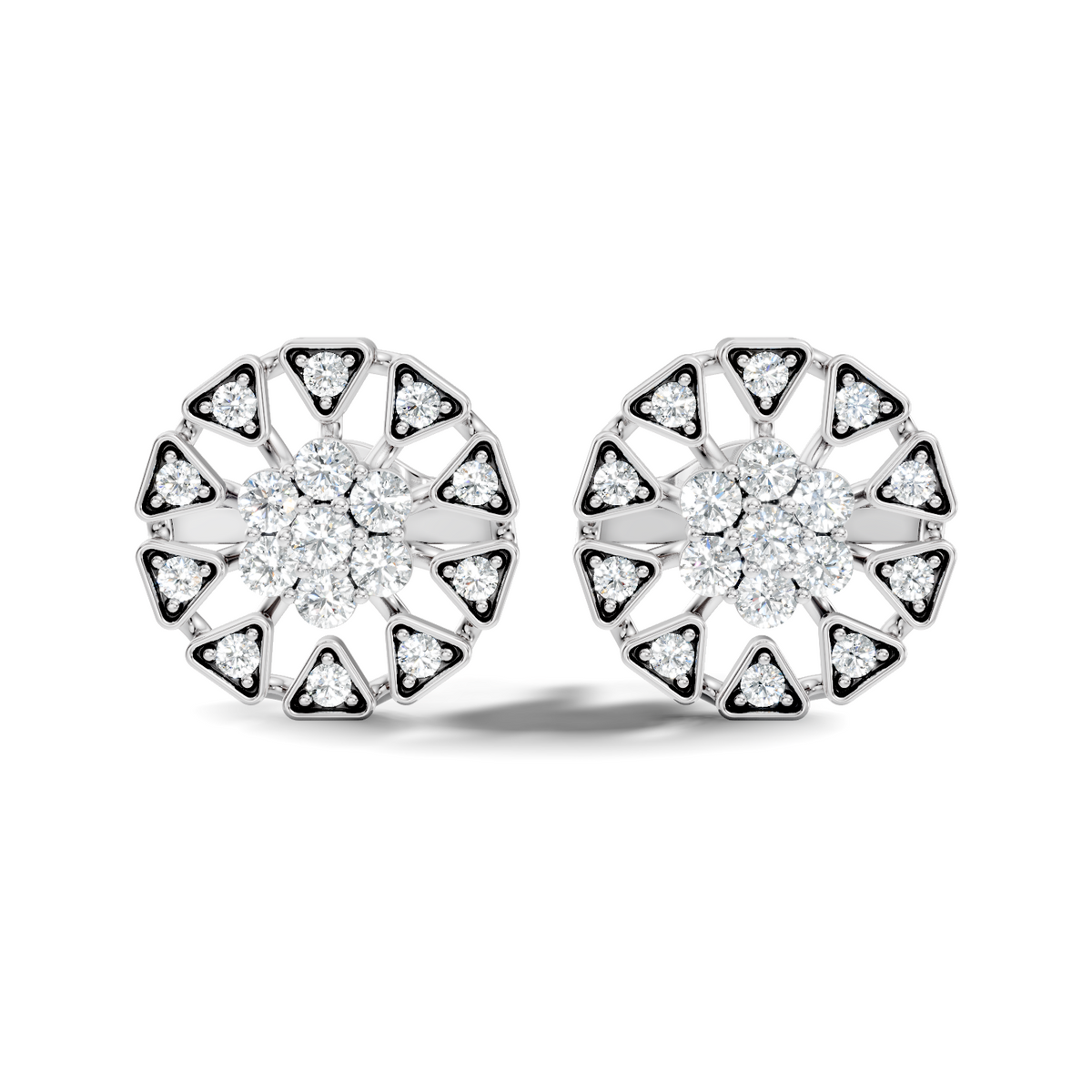 10k Solid Gold Round Shape Diamond Stunning Elegance Vintage Type  Studs Diamond Earrings - HIGHCARAT DIAMONDS