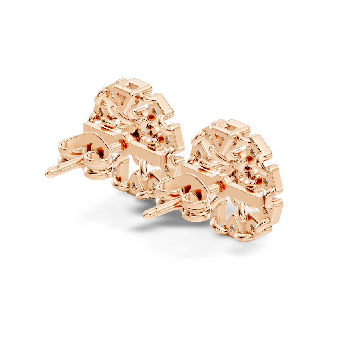 10k Solid Gold Round Shape Diamond Stunning Elegance Vintage Type  Studs Diamond Earrings - HIGHCARAT DIAMONDS