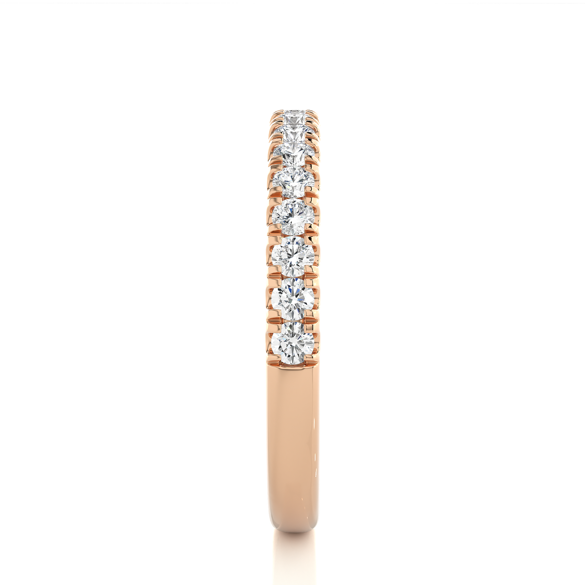 Round Diamond Half Eternity Wedding Band For Her Sparkling Timeless Dainty Vintage Jewelry - HIGHCARAT DIAMONDS