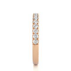 Round Diamond Half Eternity Wedding Band For Her Sparkling Timeless Dainty Vintage Jewelry - HIGHCARAT DIAMONDS