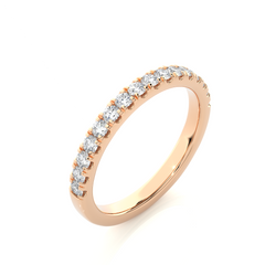 Lab Grown Round Diamond Half Eternity Band Top View
