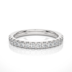 Round Cut Lab Grown Diamond Half Eternity Band Front View