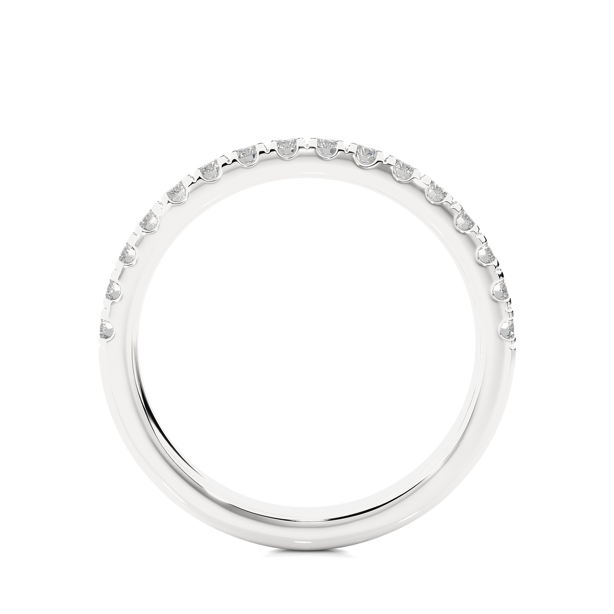 Round Diamond Half Eternity Wedding Band For Her Sparkling Timeless Dainty Vintage Jewelry - HIGHCARAT DIAMONDS