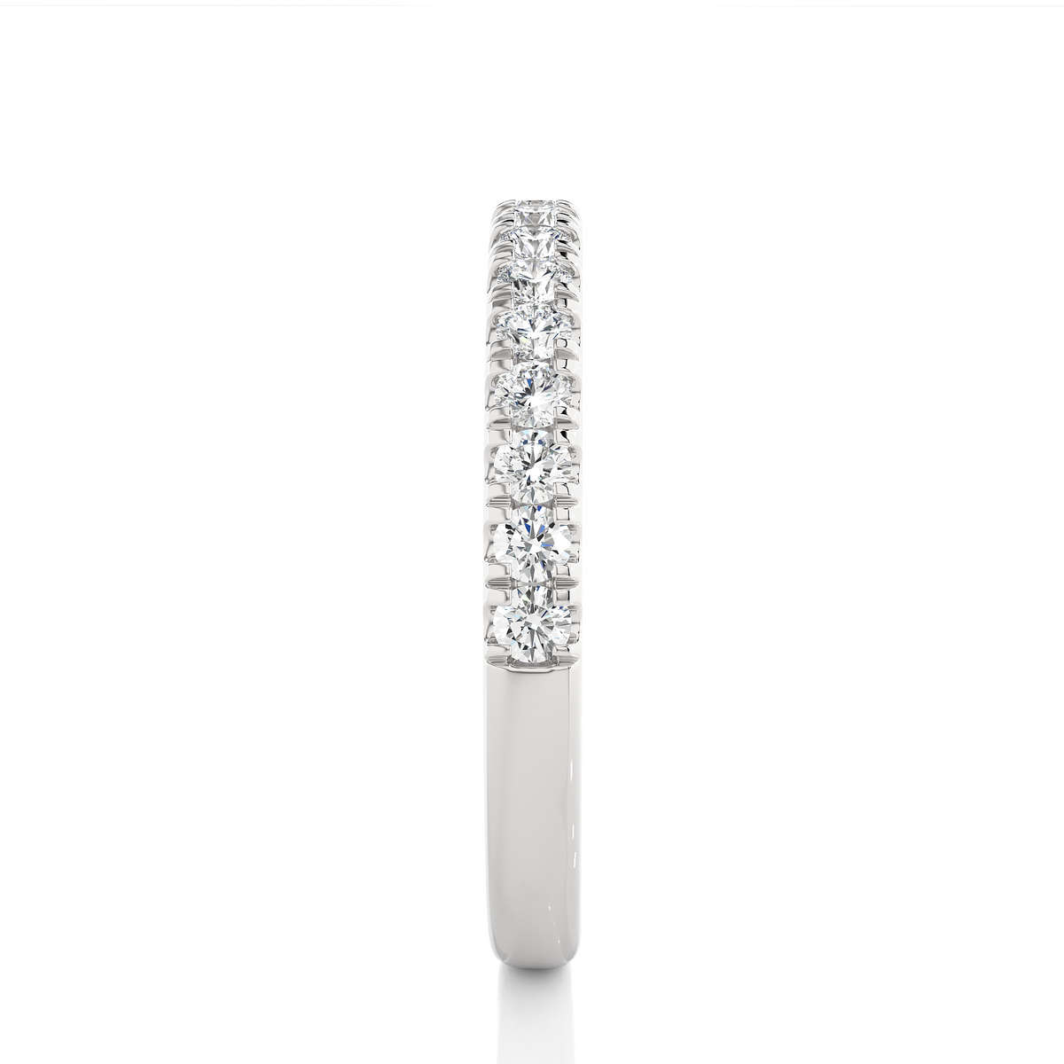 Round Diamond Half Eternity Wedding Band For Her Sparkling Timeless Dainty Vintage Jewelry - HIGHCARAT DIAMONDS