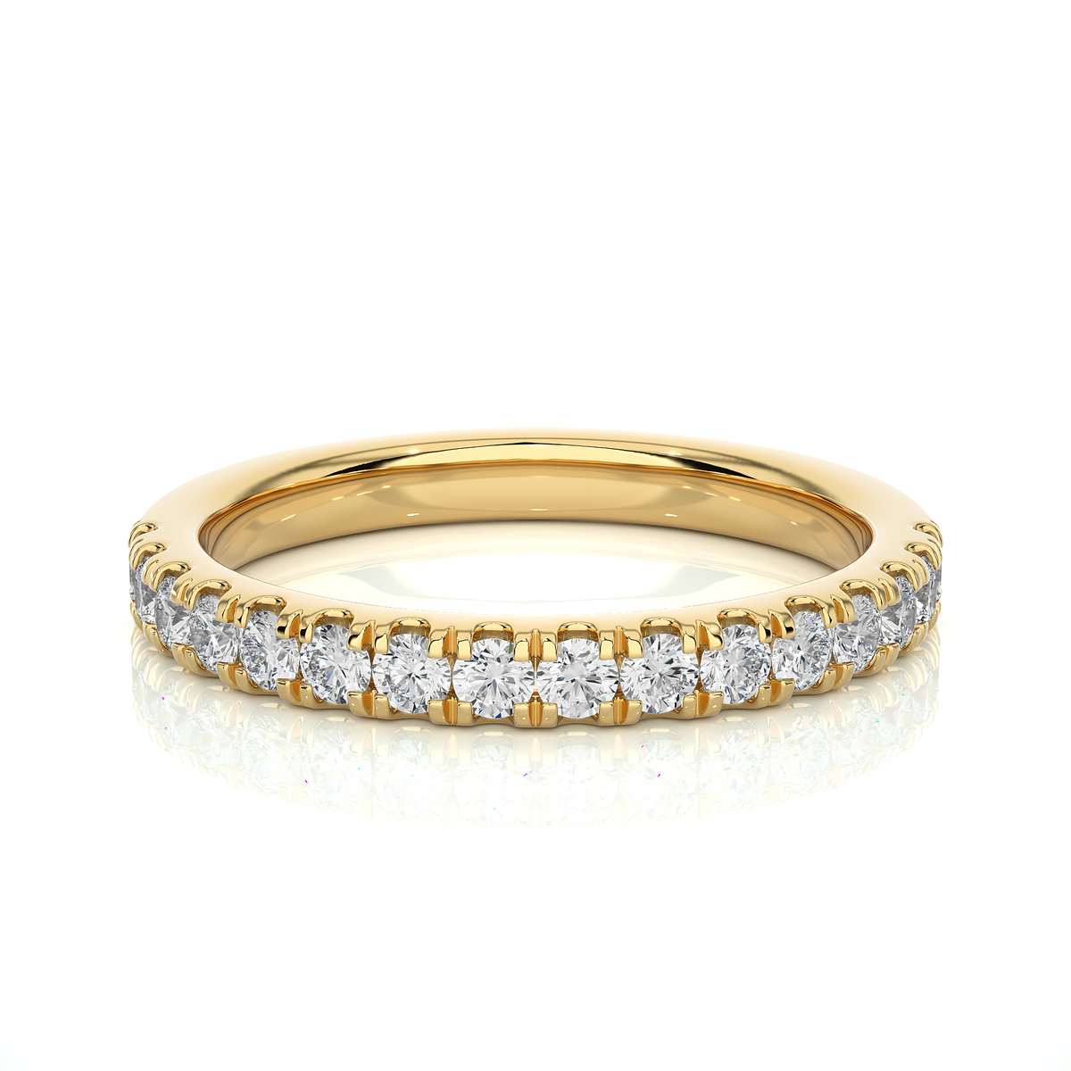 Round Diamond Half Eternity Wedding Band For Her Sparkling Timeless Dainty Vintage Jewelry - HIGHCARAT DIAMONDS
