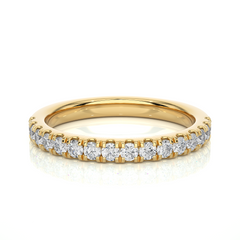 Round Cut Lab Grown Diamond Half Eternity Band Angled Perspective