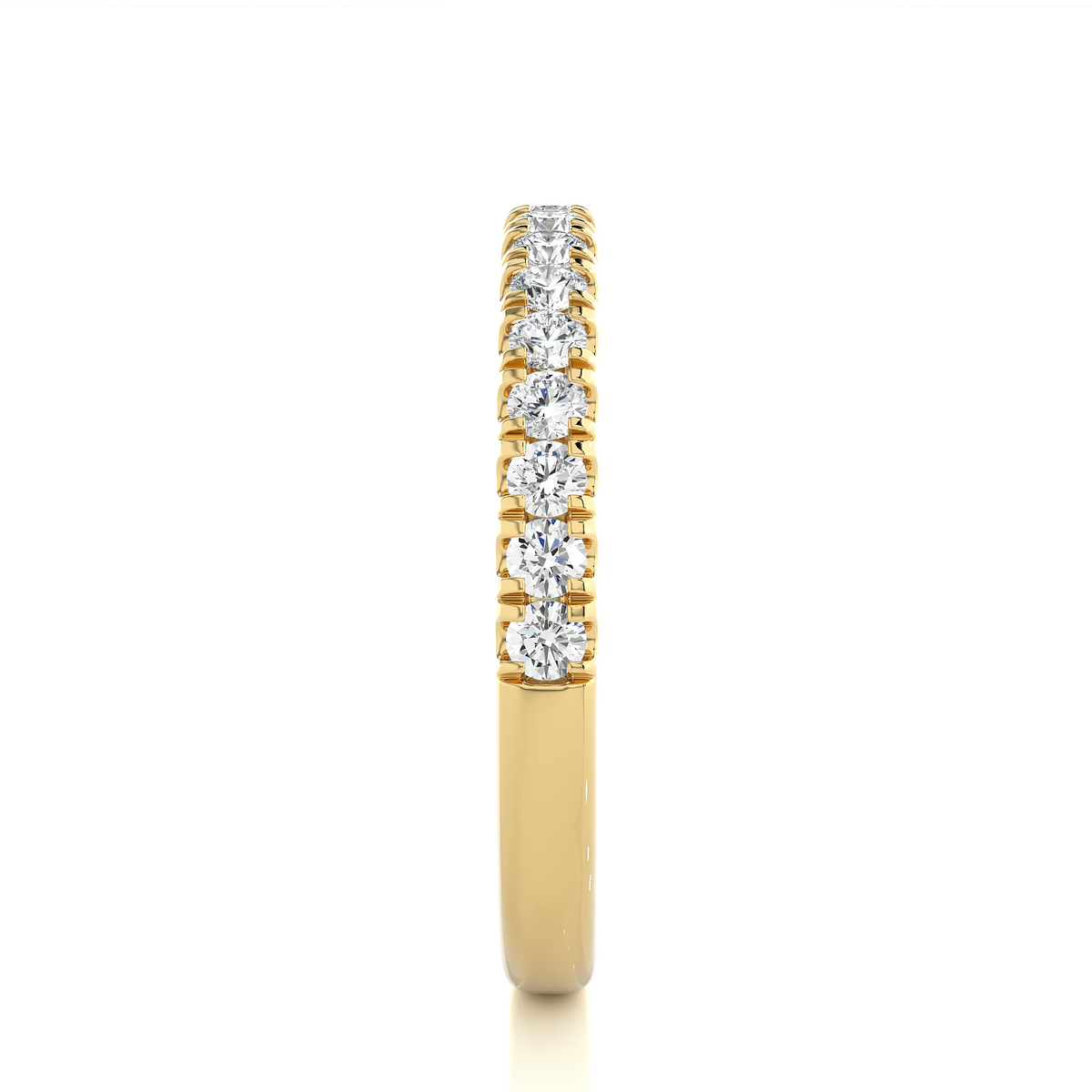 Round Diamond Half Eternity Wedding Band For Her Sparkling Timeless Dainty Vintage Jewelry - HIGHCARAT DIAMONDS