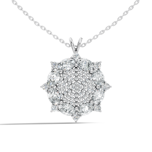 Elegant Round Cut Diamond Pendant Affordable Vintage Style Jewelry for Her - HIGHCARAT DIAMONDS