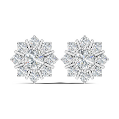 14k Solid Gold Round Shape Sparkling Shinning Elegance Diamond Earrings For Women - HIGHCARAT DIAMONDS