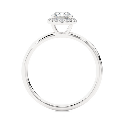 Round Cut Lab Grown Diamond Halo Solitaire Engagement Ring - HIGHCARAT DIAMONDS
