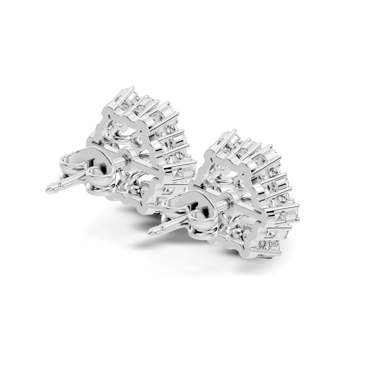 Round Shape 14k Solid Rose Gold New Every Wear Stunning Occasionally Diamond Earrings For Girl - HIGHCARAT DIAMONDS