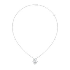 Elegant Handmade Diamond Pendant in 14K White Gold Minimalist Round Cut Jewelry - HIGHCARAT DIAMONDS