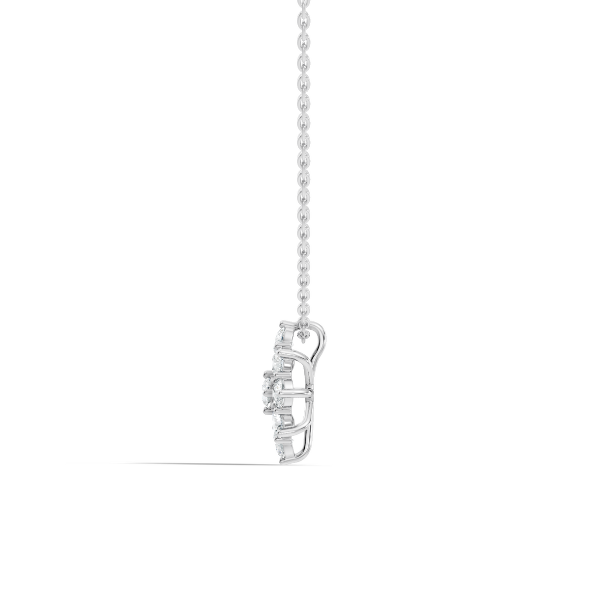 Elegant Handmade Diamond Pendant in 14K White Gold Minimalist Round Cut Jewelry - HIGHCARAT DIAMONDS