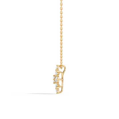 Elegant Handmade Diamond Pendant in 14K White Gold Minimalist Round Cut Jewelry - HIGHCARAT DIAMONDS