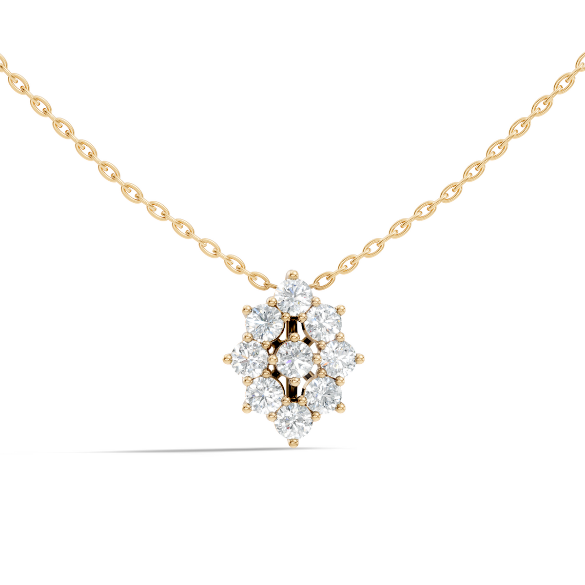 Elegant Handmade Diamond Pendant in 14K White Gold Minimalist Round Cut Jewelry - HIGHCARAT DIAMONDS
