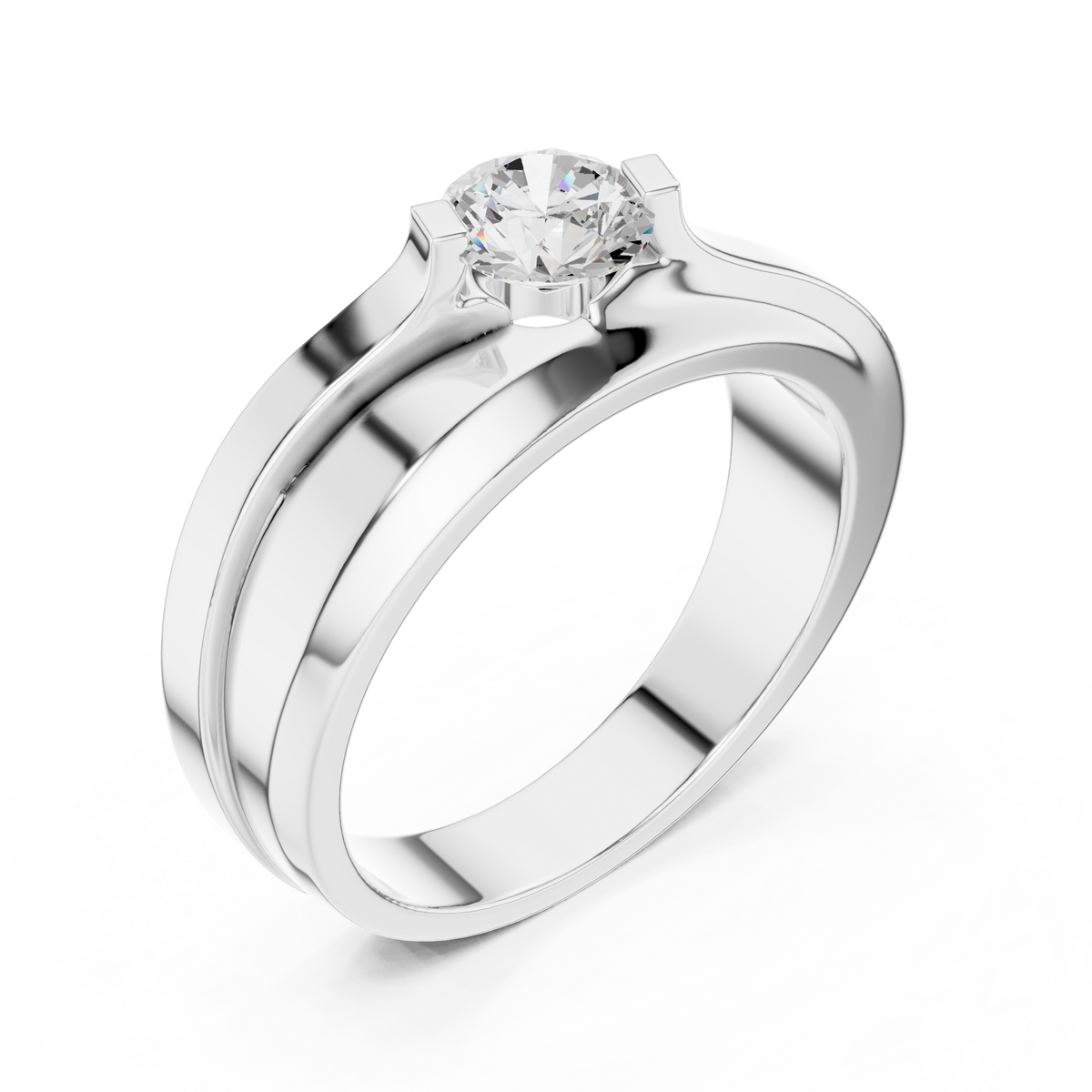 Lab grown Diamond Round Shapes 14k Solid Rose Gold Every Wear Wedding Wear Diamond Ring  For men's - HIGHCARAT DIAMONDS