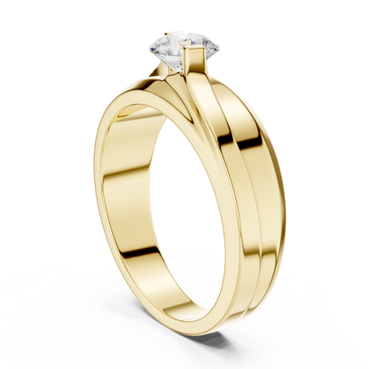 Lab grown Diamond Round Shapes 14k Solid Rose Gold Every Wear Wedding Wear Diamond Ring  For men's - HIGHCARAT DIAMONDS