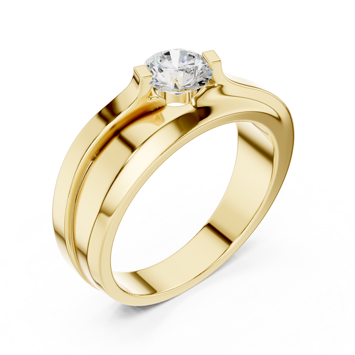Lab grown Diamond Round Shapes 14k Solid Rose Gold Every Wear Wedding Wear Diamond Ring  For men's - HIGHCARAT DIAMONDS