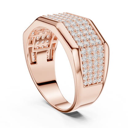 14k Solid White Gold 1.20 Carat Round Shape Natural & Lab Grown Diamond  Ring for Men Daily Use - HIGHCARAT DIAMONDS