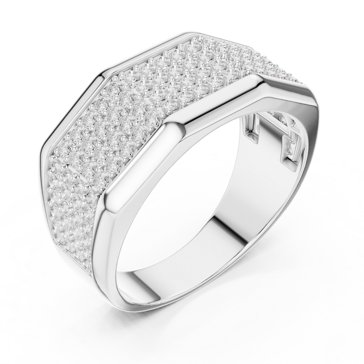 14k Solid White Gold 1.20 Carat Round Shape Natural & Lab Grown Diamond  Ring for Men Daily Use - HIGHCARAT DIAMONDS