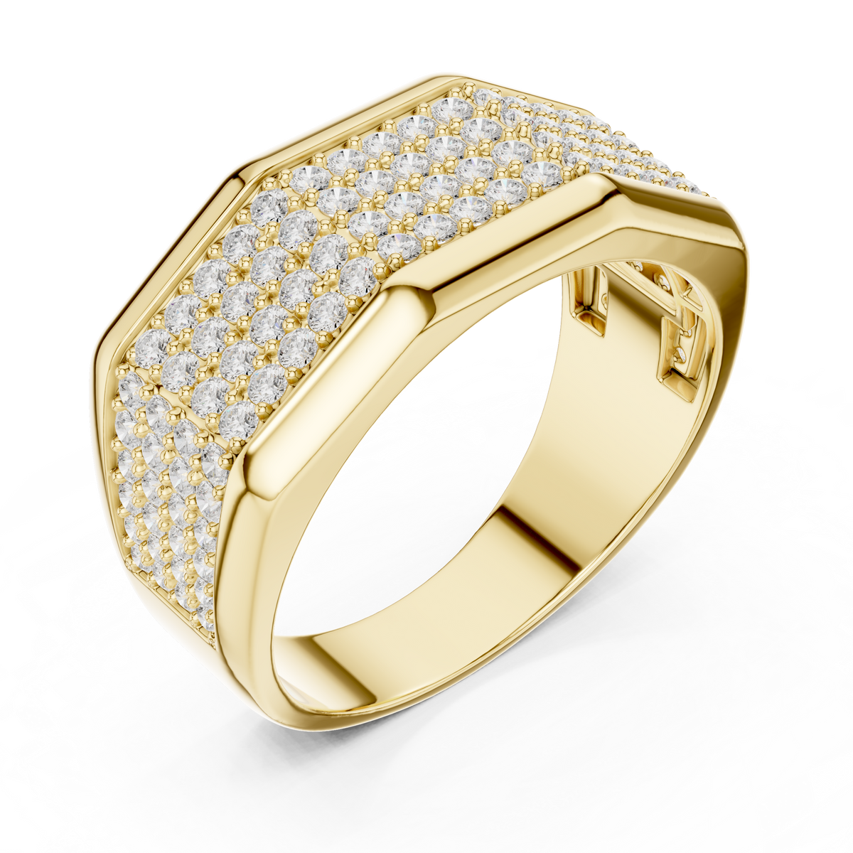 14k Solid White Gold 1.20 Carat Round Shape Natural & Lab Grown Diamond  Ring for Men Daily Use - HIGHCARAT DIAMONDS