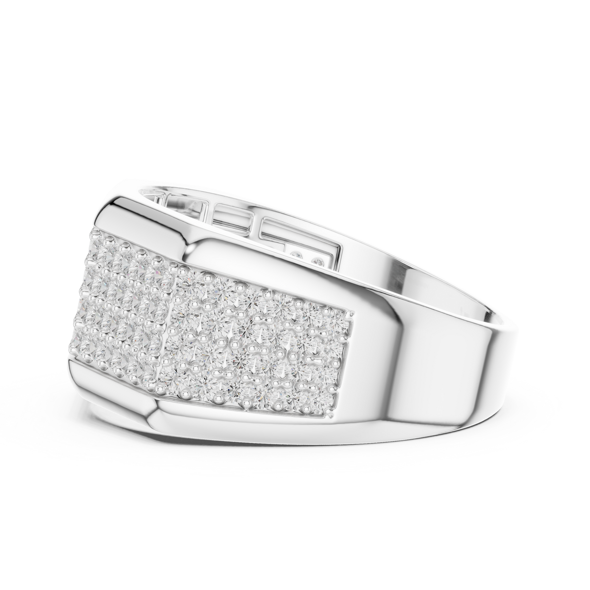 14k Solid White Gold 1.20 Carat Round Shape Natural & Lab Grown Diamond  Ring for Men Daily Use - HIGHCARAT DIAMONDS