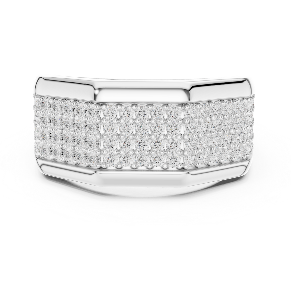 14k Solid White Gold 1.20 Carat Round Shape Natural & Lab Grown Diamond  Ring for Men Daily Use - HIGHCARAT DIAMONDS