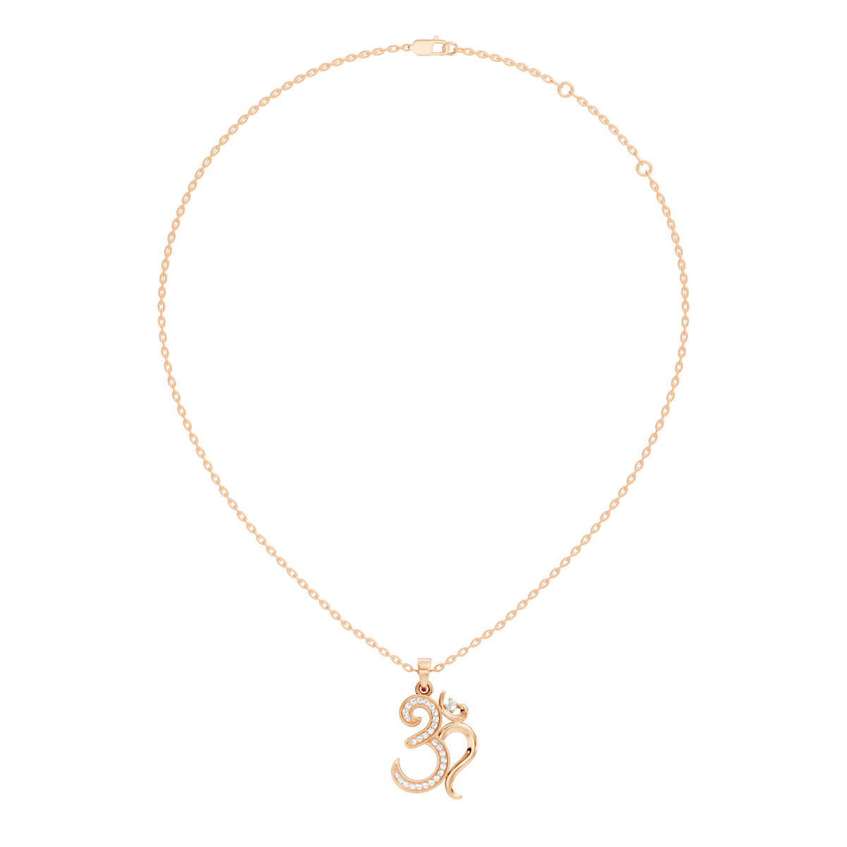 14K Gold Round Cut Diamond Om Pendant for Unisex Spiritual Jewelry - HIGHCARAT DIAMONDS