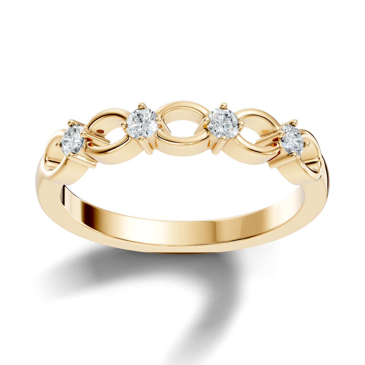 Round Cut White Colorless Diamond Unique Art Deco Dainty Half Eternity Vintage Wedding Band For Her - HIGHCARAT DIAMONDS