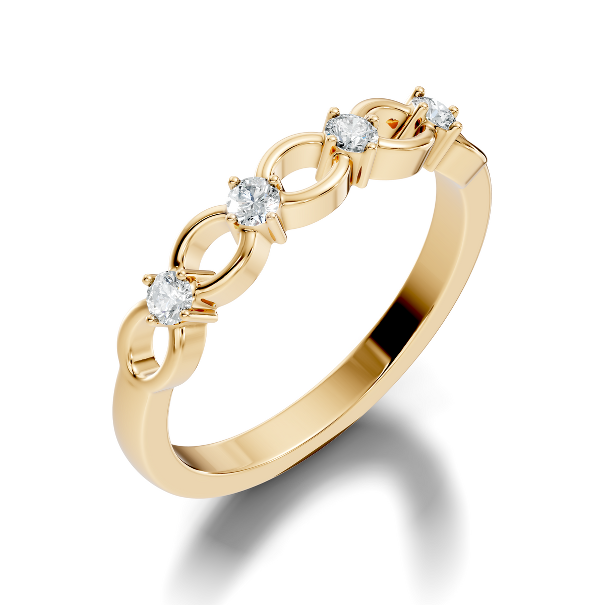 Round Cut White Colorless Diamond Unique Art Deco Dainty Half Eternity Vintage Wedding Band For Her - HIGHCARAT DIAMONDS