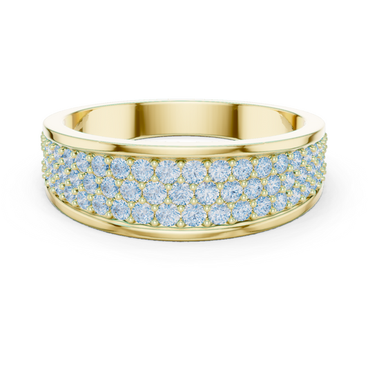 18k Solid Gold Round Shapes Lab grown & Natural Diamond Men Ring For Every Occasionally Wear For Her - HIGHCARAT DIAMONDS