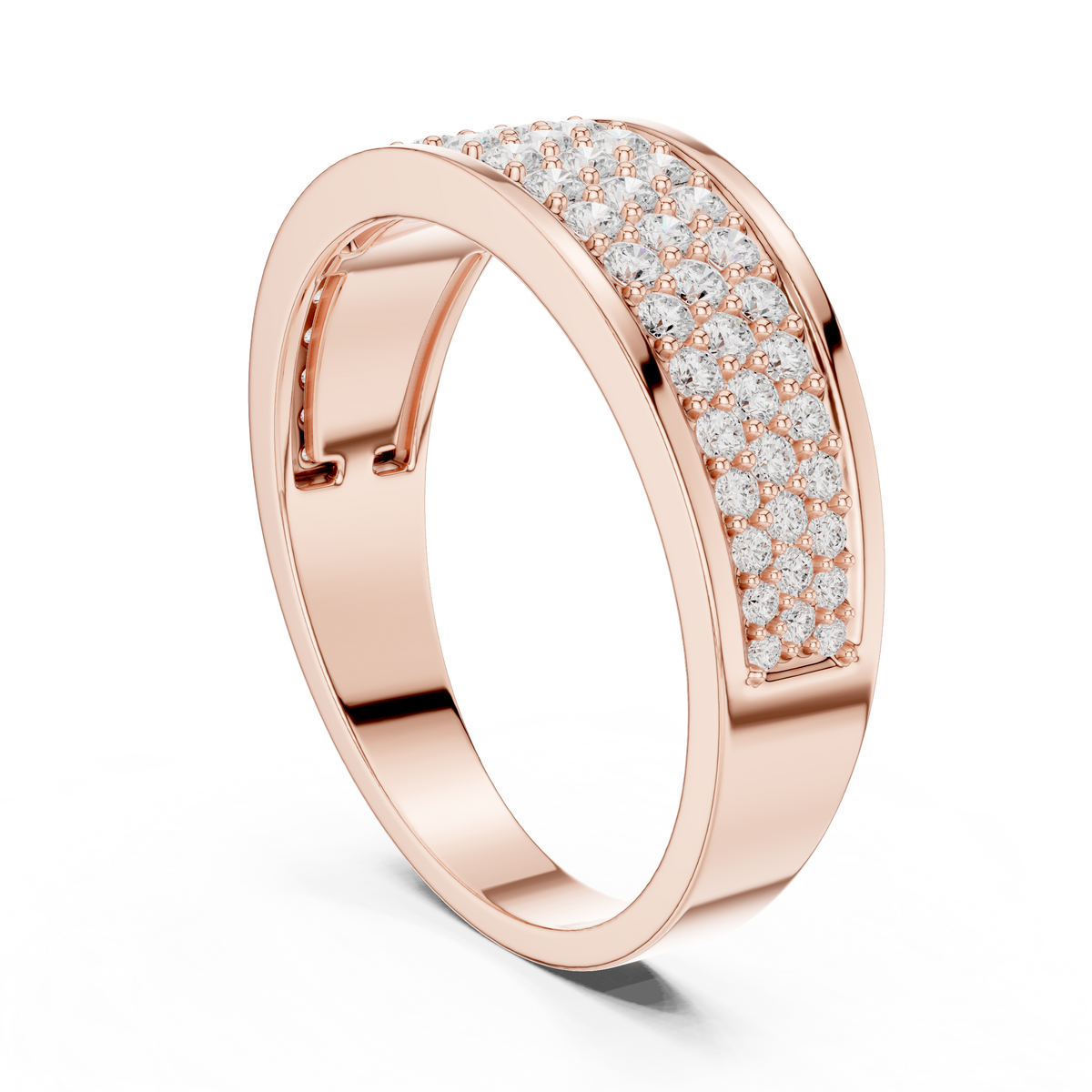 18k Solid Gold Round Shapes Lab grown & Natural Diamond Men Ring For Every Occasionally Wear For Her - HIGHCARAT DIAMONDS