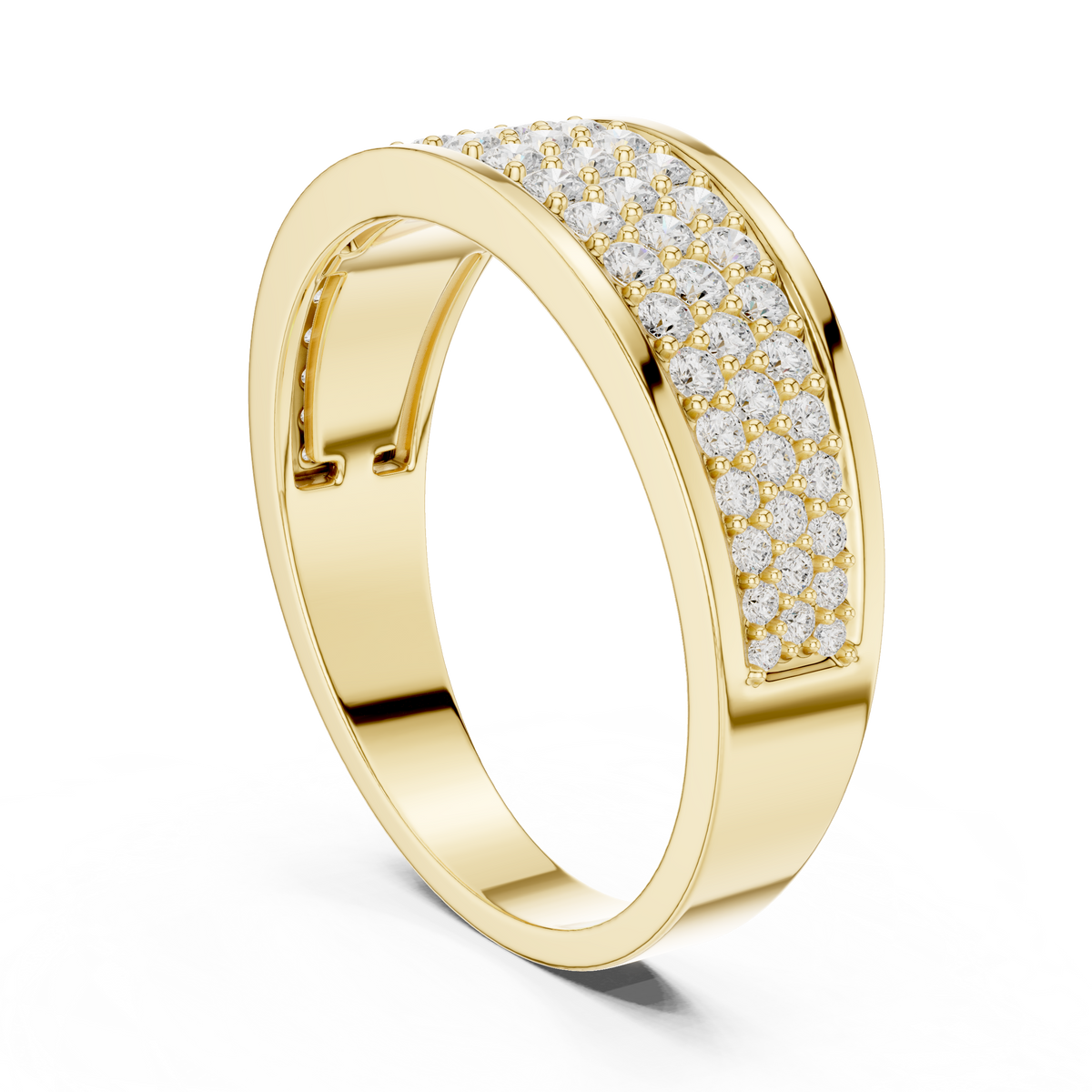 18k Solid Gold Round Shapes Lab grown & Natural Diamond Men Ring For Every Occasionally Wear For Her - HIGHCARAT DIAMONDS