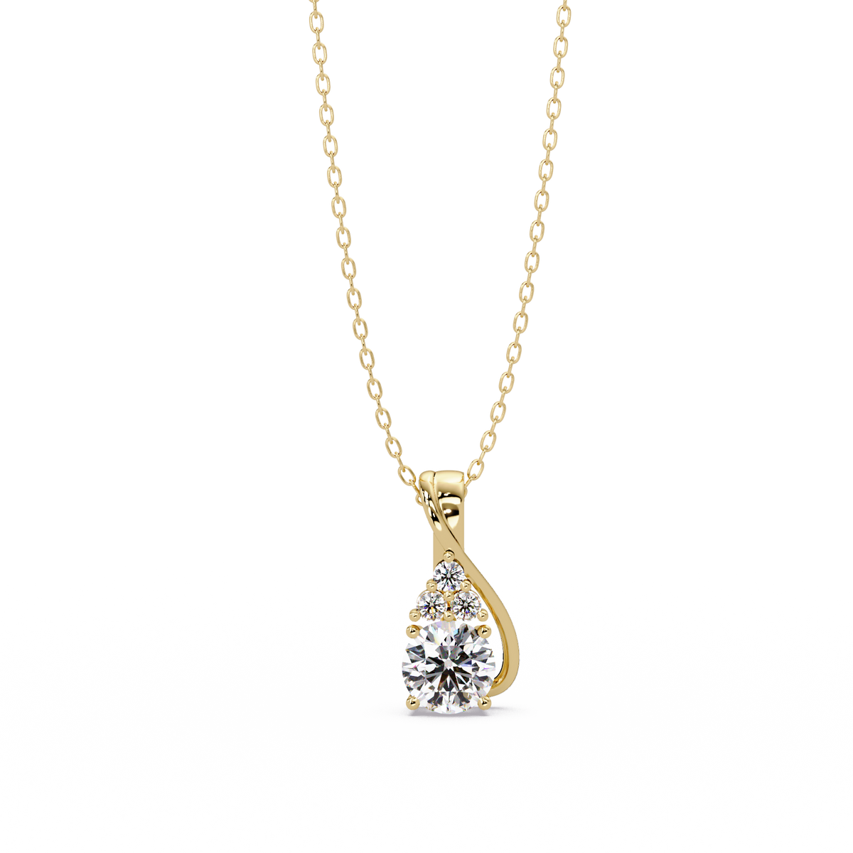 Round Cut Lab Grown Diamond Prong Set 4 Stone Pendant - HIGHCARAT DIAMONDS