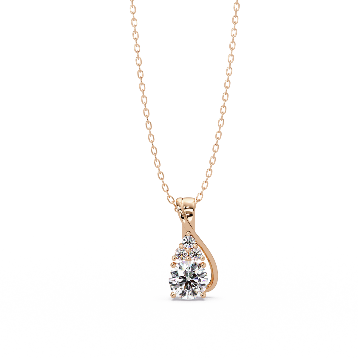 Round Cut Lab Grown Diamond Prong Set 4 Stone Pendant - HIGHCARAT DIAMONDS