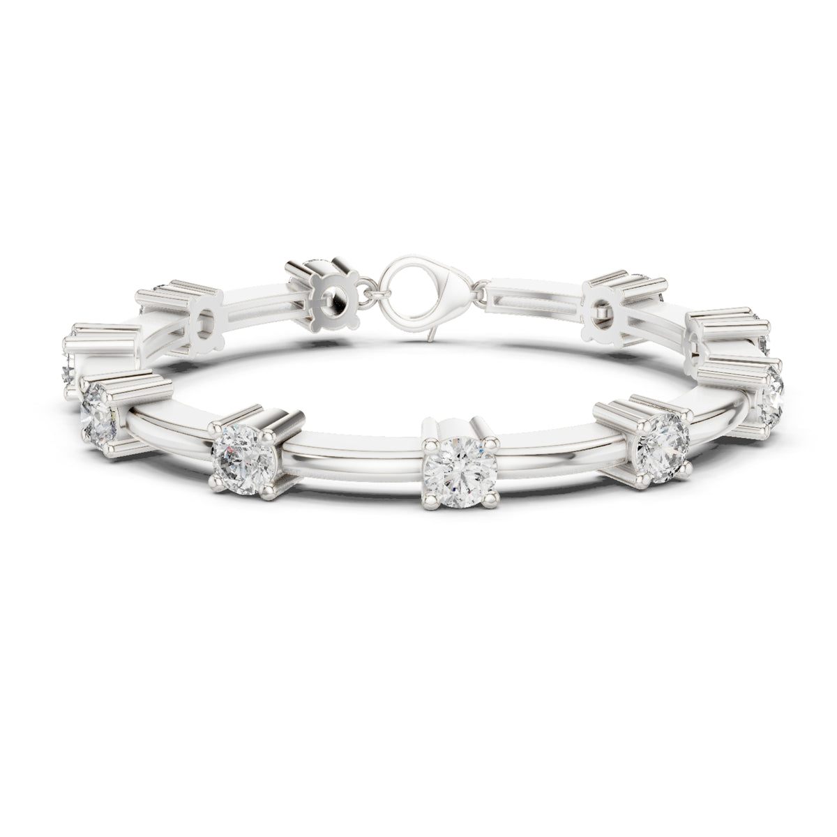 Vintage Round Cut Diamond Prong Set Elegant Cluster Dainty Wedding Bracelet For Women's In 4K Solid Gold - HIGHCARAT DIAMONDS